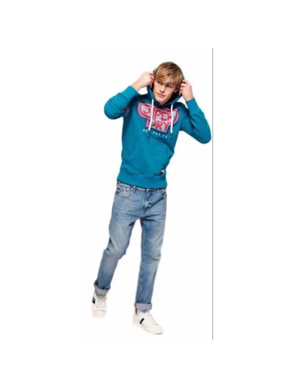 Superdry Surf Co Retro Aviator Nation Style Men’s Med Spectrum Lite Hoodie
